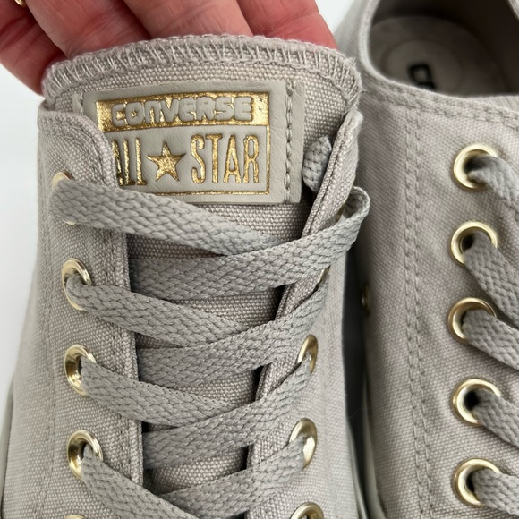 Converse Chuck Taylor All Star Ox 55990F Grey Sneaker With Gold Eyelets 7 - Picture 9 of 10